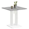 FMD Maisonetstyles Table Bistrot Carrée 70x77,5 Cm Blanche Et Gris Béton