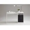 3S. x Home Maisonetstyles Bureau 1 Porte Et 1 Tiroir 123x50x76,5 Cm Blanc Et Noir