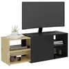 FMD Möbel Maisonetstyles Meuble Tv Modulable 133,5x39,9x49,2 Cm Noir Et Naturel