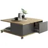 FMD Table basse mobile Chêne artisanal