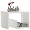 FMD Bout de canapé design MIKE - Blanc - Compartiment pour revues - Bois - Contemporain