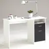 FMD bureau jackson - décor blanc p/noir - l123 x h76,5 x p50 cm - fabriqué en allemagne