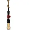 Näve Suspension Vintage avec corde en chanvre - noire
