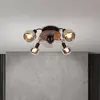 Näve Ventilateur plafond Fumoso 4 lampes verre fumé E14