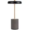 Näve Lampe à poser LED Seta, batterie, ciment, noir