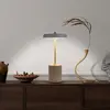 Näve Lampe de table LED Seta, batterie, ciment, gris