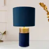 Näve Lampe à poser 3189512, abat-jour textile, bleu