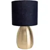 Näve Lampe à poser Aurum, abat-jour tissu, noir/doré