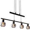 Näve Suspension linéaire Fumoso 4 lampes noir/gris fumé