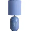Näve Lampe à poser Erida, céramique et textile, bleu clair