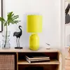 Näve Lampe à poser Erida, céramique/tissu, jaune