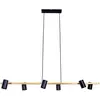 Näve Suspension Frida avec 6 spots, noire/laiton