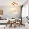 Näve Plafonnier rond Maron, trois lampes, tissu, beige