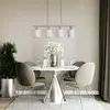 Näve Suspension Maron à quatre lampes, tissu, naturelle
