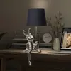 Näve Lampe à poser Helge, argent, céramique/tissu, hauteur 45 cm
