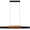Näve Suspension LED Wiebke, noir détail bois 120,5 cm intensité variab...