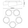 Näve Plafonnier LED Eliora, à 5 lampes, blanc, CCT, télécommande