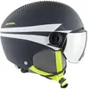 ALPINA Zupo Visor Casque de Ski Unisex-Youth, Charbon/Fluo Mat, 51-55