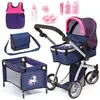 Bayer Design GRAND ENSEMBLE DE POUSSETTE DE POUPÉE, POUSSETTE COMBI MILANO, JOGGER