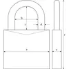 Abus Cadenas à combinaison 50mm HT anse inox 63mm blister - - 180IB/50HB63