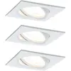 Paulmann 3 spots Nova Coin carré, dimmable, blanc