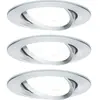 Paulmann 3 spots Nova rond, inclinable/dimm., alu