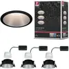 Paulmann Cole spot LED, argenté-noir lot de 3