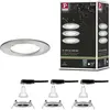 3 spots encastrables Nova GU10 4000K IP44 3x470lm Ø6,8cm acier brossé Paulmann