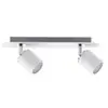 Réglette 2 lumières Tube métal blanc et chrome Paulmann