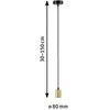 Paulmann Luminaire en suspension Ravi IP44 E27 max. 60W Noir mat#Doré gradable