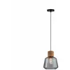 Paulmann Suspension elia - e27 - 20w max - sans ampoule - verre fumé/liège/noir