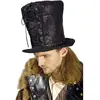 Chapeau Haut de Forme simili-cuir Steampunk noir