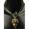 Collier Hibou doré avec pierres multicolores