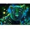 Schmidt Spiele Puzzle 1000 pièces : Panthère bleu vert fluo