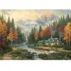 Schmidt Spiele 58784 Puzzle Thomas Kinkade Evening at Autumn Lake 1000 pièces, Multicolore