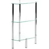 SWITHOME Etagère d'angles 3 rayons Belly chrome et verre trempé transparent