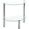 SWITHOME 3S. x Home Table d'appoint 2 niveaux avec plateau demi lune en verre