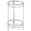 Haku möbel 60206 console pour porte plantes tube d'acier/verre trempé chromé