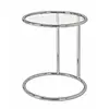 HAKU Möbel 3S. x Home Table d'appoint ronde chromé plateau verre trempé