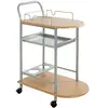 Haku möbel 40027 chariot de cuisine tube d'acier aluminium/hêtre