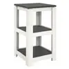 3S. x Home Table d'appoint laqué blanc 3 plateaux décor granit