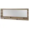 3S. x Home Garderobe murale décor bois miroir integré et 7 crochets