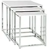 3S. x Home Lot de 3 tables gigognes blanc chromé