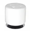 HAKU Möbel Pouf Rond 40 Cm Blanc Et Chrome