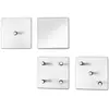 3S. x Home lot de patères murales métal époxy blanc et miroir