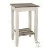 3S. x Home Table d'appoint blanc double plateau en décor pin