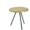 HAKU ENJOY YOUR HOME APPRECIEZ VOTRE INTERIEUR Table d'appoint en Acier plein Noir avec plateau en Bois massif chêne D40 cm