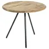 HAKU ENJOY YOUR HOME APPRECIEZ VOTRE INTERIEUR Table d'appoint en Acier plein Noir avec plateau en Bois massif chêne D50 cm