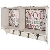 3S. x Home Garderobe murale à compartiment 4 crochets Be Happy