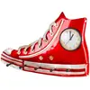 3S. x Home Garderobe murale et horloge basket rouge en métal laqué